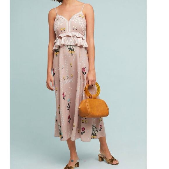 Anthropologie Sahil Kochhar V-Neck Sahara Floral Dress size 10 - Picture 2 of 10